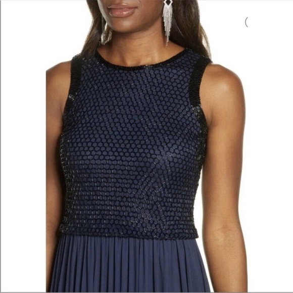 Pisarro Nights dark navy beaded bodice dress - Picture 5 of 12